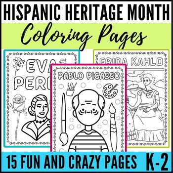 Preview of Hispanic Heritage Month Coloring Pages | October Coloring Sheets k-2