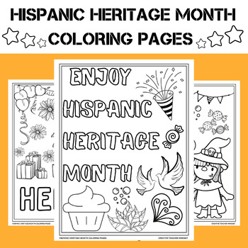 Preview of Hispanic Heritage Month Coloring Pages, September&October Activities, Projects