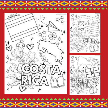 Hispanic Heritage Month Coloring Pages | Spanish Speaking Countries Collage