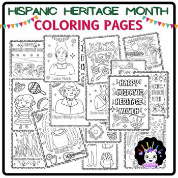 Preview of Hispanic Heritage Month Coloring Sheets