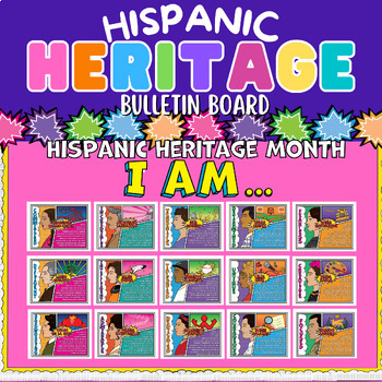 Preview of Hispanic Heritage Month Comic Style Bulletin Board