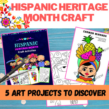Preview of Hispanic Heritage Month Craft Activities - Color, Cut, Glue Hispanic Art Project