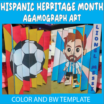 Preview of Hispanic Heritage Month Crafts Agamographs Art Lionel Messi Argentina Soccer