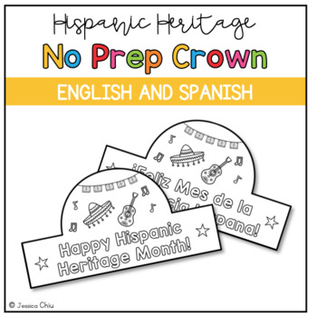 Preview of Hispanic Heritage Month Crown | English & Spanish | NO PREP Headband