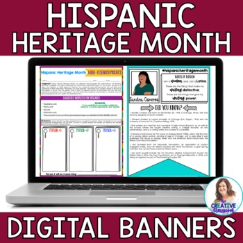 Preview of Hispanic Heritage Month DIGITAL Banners: Mini-Research Project