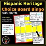 Hispanic Heritage Month DIGITAL Choice Board Bingo