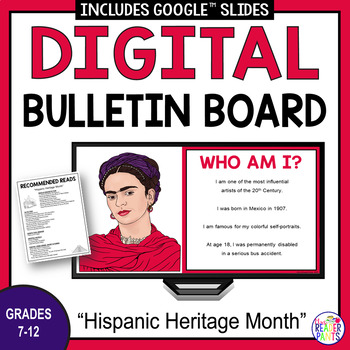 Preview of Hispanic Heritage Month Digital Bulletin Board - Scrolling Slideshow - Library
