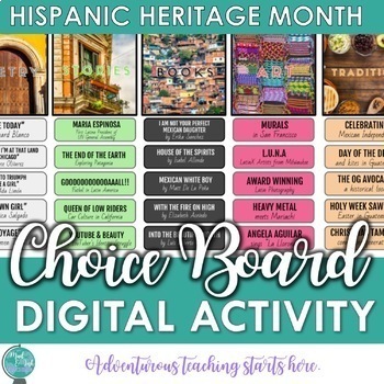 Preview of Hispanic Heritage Month:  Digital Choice Board Activity {7-12}