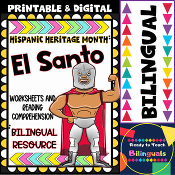 Preview of Hispanic Heritage Month- El Santo - Worksheets and Readings - Bilingual