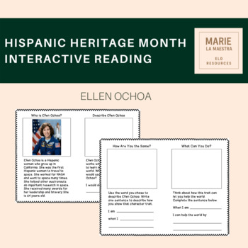 Preview of Hispanic Heritage Month Ellen Ochoa Interactive Reading Activity