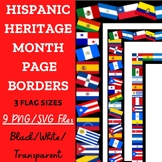 Hispanic Heritage Month Flag Page Borders-Spanish Flags-CL