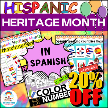 Preview of Hispanic Heritage Month Flags in Spanish BUNDLE -Spanish Speaking Countries Pack