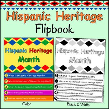 Preview of Hispanic Heritage Month Flip Book | Latino American Heritage Project FlipUp Book