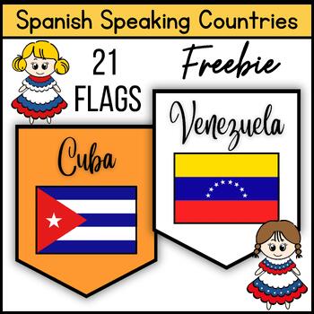 Preview of Hispanic Heritage Month Free Bulletin Board Banners FLAGS of SPANISH Countries
