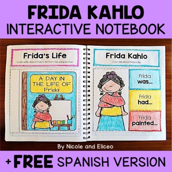 Preview of Frida Kahlo Interactive Notebook Activities + FREE Spanish
