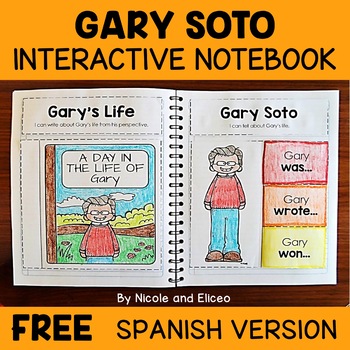 Preview of Gary Soto Interactive Notebook Activities + FREE Spanish
