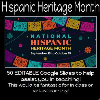 Preview of Hispanic Heritage Month Google Slides