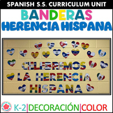 Hispanic Heritage Month Herencia Hispana Banderas con nomb