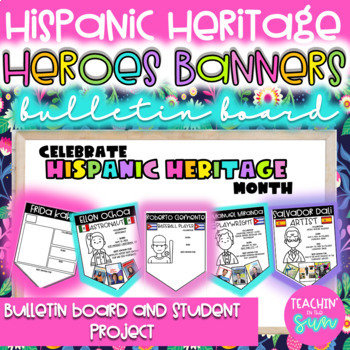 Preview of Hispanic Heritage Month Hero Banner Bulletin Board and ACTIVITY Kit