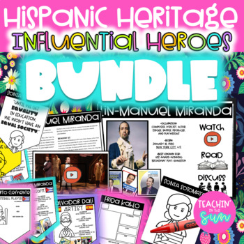 Preview of Hispanic Heritage Month Heroes ACTIVITIES BUNDLE |presentations Digital & Print