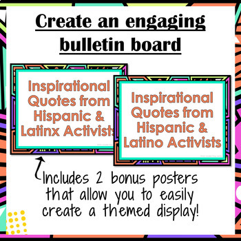 Hispanic Heritage Month inspiring Quotes Bulletin Board Poster