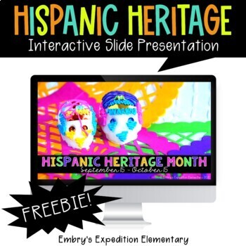 Preview of Hispanic Heritage Month Interactive Google Slides FREEBIE