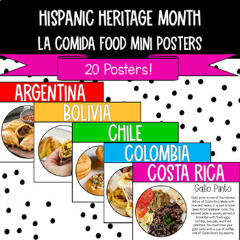 Preview of Hispanic Heritage Month La Comida Food Mini Posters