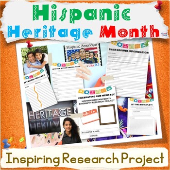 Preview of Hispanic Heritage Month - Latinx Famous People Research Project Writing Activity