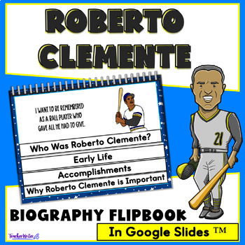 Preview of Hispanic Heritage Month Latinx Roberto Clemente Biography Report Flipbook