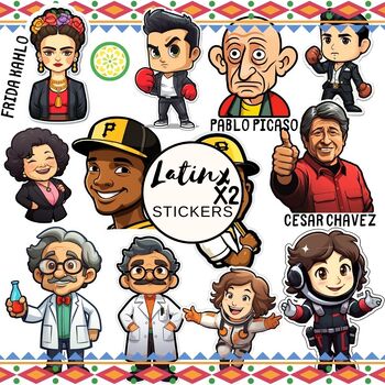 Preview of Hispanic Heritage Month Latinx  Stickers Latino Leaders Collection
