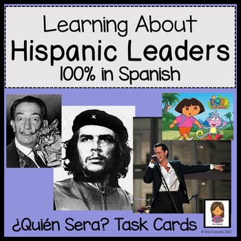 Preview of Hispanic Heritage Month Activities : Leader Task Cards & Game | Spanish Version