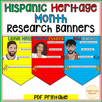 Preview of Hispanic Heritage Month Leaders Banners Research Latino herencia hispana