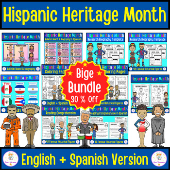 Preview of Hispanic Heritage Month Learning Bundle: Explore, Coloring Sheets & more...