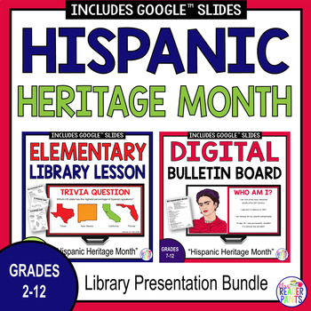 Preview of Hispanic Heritage Month BUNDLE - Hispanic Heritage Month Library Lessons