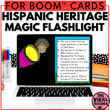 Preview of Hispanic Heritage Month Magic Flashlight Activities Boom™ Cards