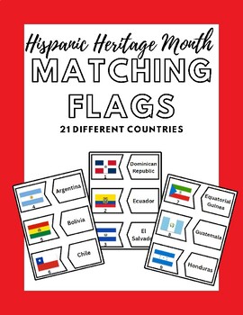 Preview of Hispanic Heritage Month Matching Game-Flags