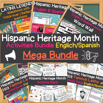 Preview of Hispanic Heritage Month Mega bundle - Spanish Speaking Countries & Famous Latinx