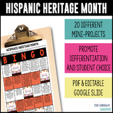 Hispanic Heritage Month Menu of Projects - BINGO
