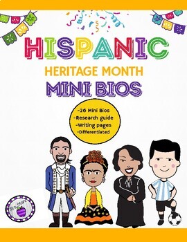 Preview of Hispanic Heritage Month Mini Biographies and Research Project
