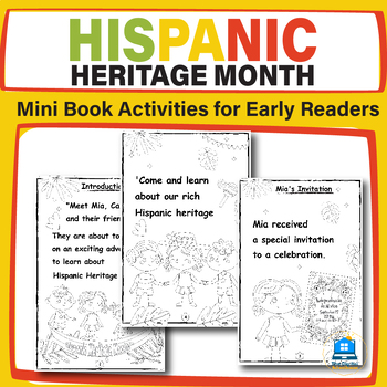 Preview of Hispanic Heritage Month Mini Book Activities for Early Readers, Coloring Story