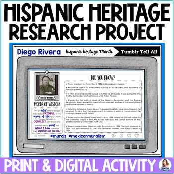 Preview of Hispanic Heritage Month Research Project - Hispanic Heritage Month Social Media