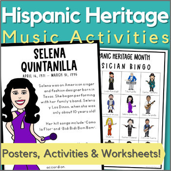Preview of Hispanic Heritage Month Music Activities for Elementary Lessons