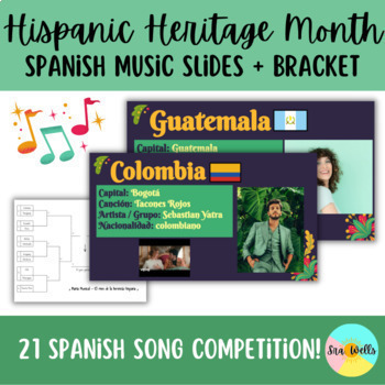 Preview of Hispanic Heritage Month Music Bracket - Música El Mes de la Herencia Hispana