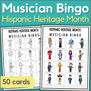 Preview of Hispanic Heritage Month Music Lessons Activity - Musicians Bingo Game