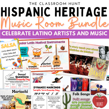 Preview of Hispanic Heritage Month Music w/ Folk Songs Lessons Bundle | Latino Music Bundle