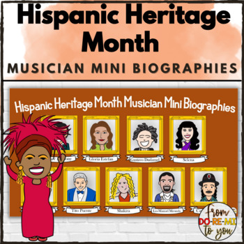 Preview of Hispanic Heritage Month Musician Mini Biographies Virtual Field Trip