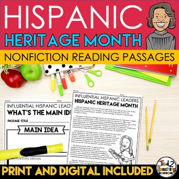 Preview of Hispanic Heritage Month Nonfiction Biography Reading Comprehension Passages