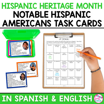 Preview of Hispanic Heritage Month Activities Hispanic Americans Task Cards + DIGITAL