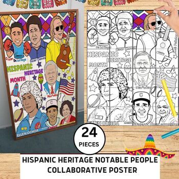 Preview of Hispanic Heritage Month Notable People Collaborative Poster Mural Project