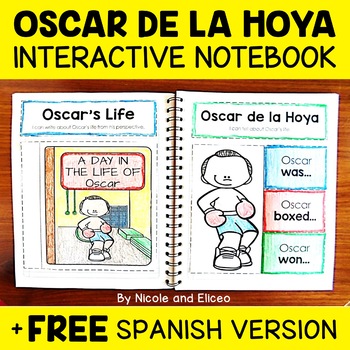 Preview of Oscar de la Hoya Interactive Notebook Activities + FREE Spanish